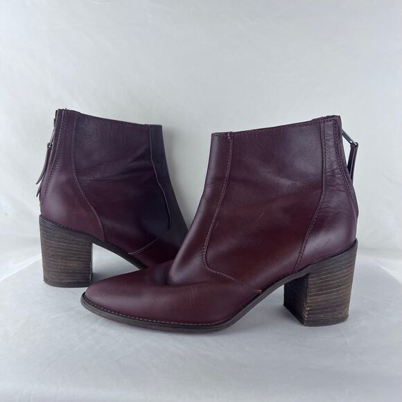 Madewell Shoes - Madewell 1937 The Ames Ankle Boots Womens Size 8.5 Brown Leather Zip Casual